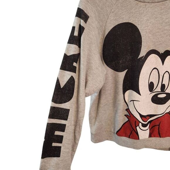 Disney Mickey Mouse sweatshirt grey cutout back size XL - Picture 2 of 7